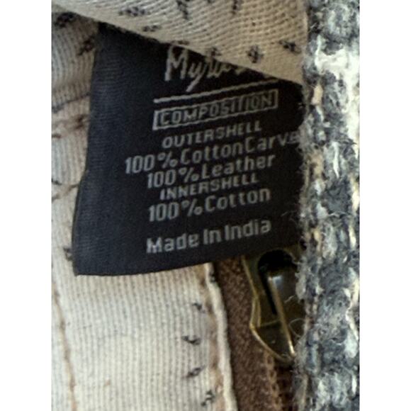 new MYRA BAG leather cowhide calf hair gray white cotton crossbody purse bag - Picture 8 of 8